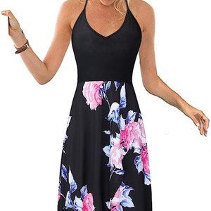 WOMENS V NECK SLEEVLESS SUNDRESS